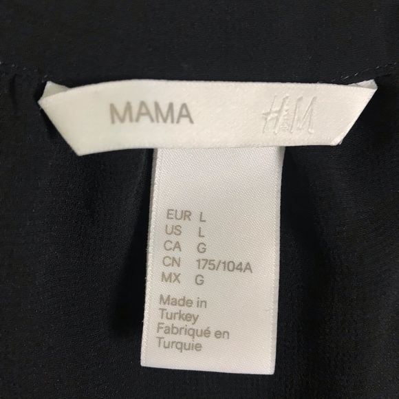 H&M Mama Womens Fairy Black Semi Sheer Long Sleeve Blouse Top Large Maternity - Picture 6 of 7